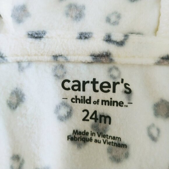 Carter's Child of Mine Fleece Hooded Cheetah Jumpsuit 24 Months - Picture 6 of 7